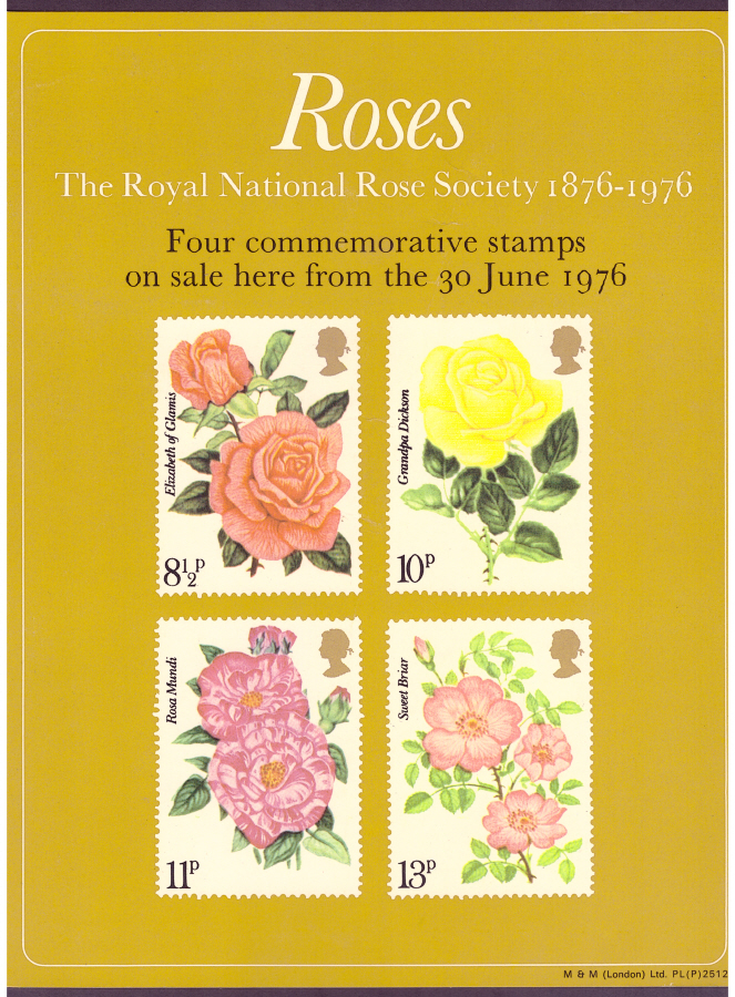 (image for) 1976 Roses Post Office A4 poster. PL(P) 2512. - Click Image to Close